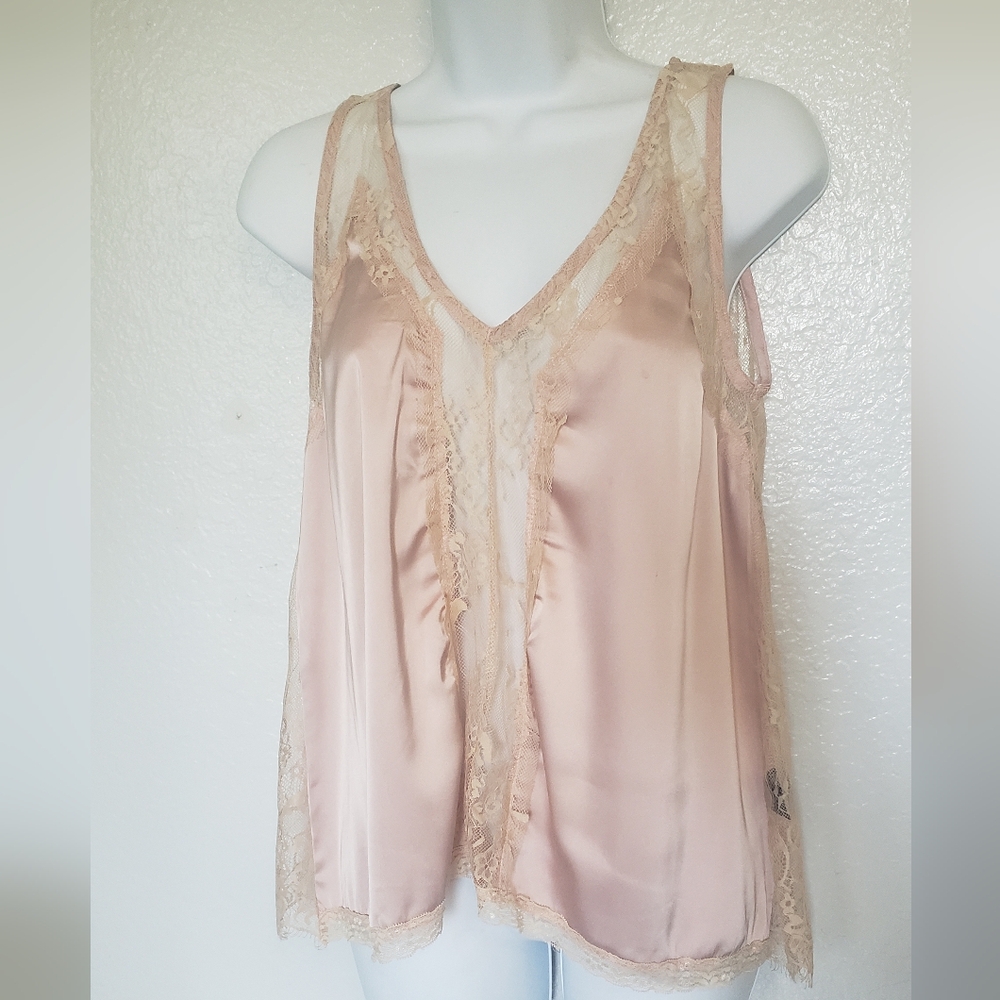 Satin Lace Top POL Size Small